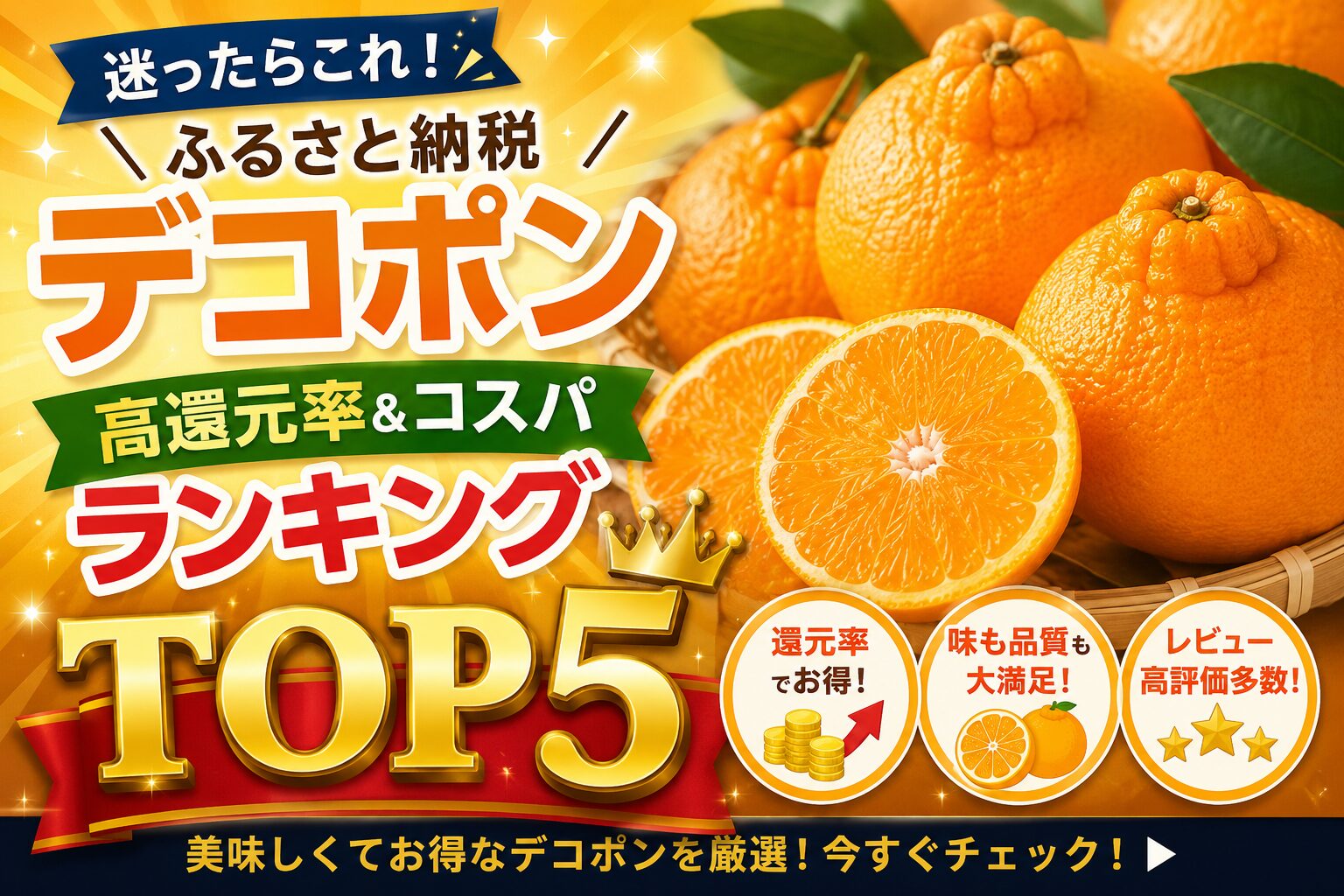 迷ったらこれ！ふるさと納税デコポンの高還元率コスパランキングTOP5